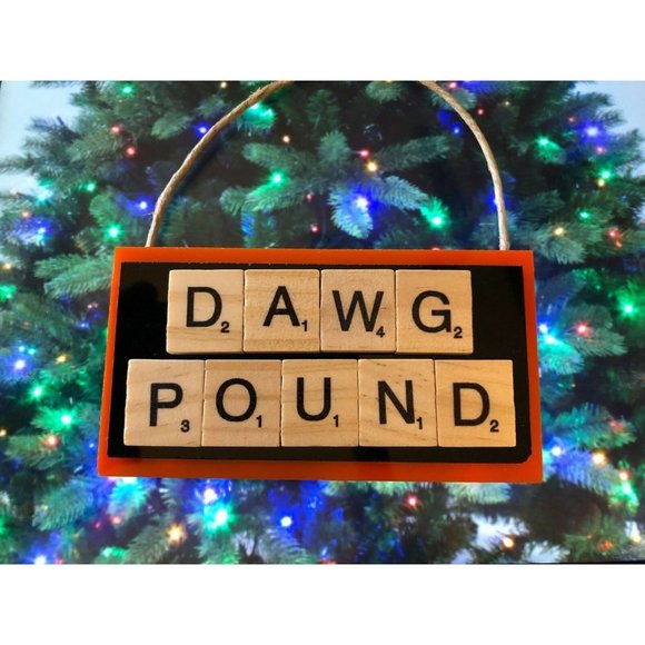 SportzJoker Holiday Cleveland Browns Christmas Ornament Dawg Pound